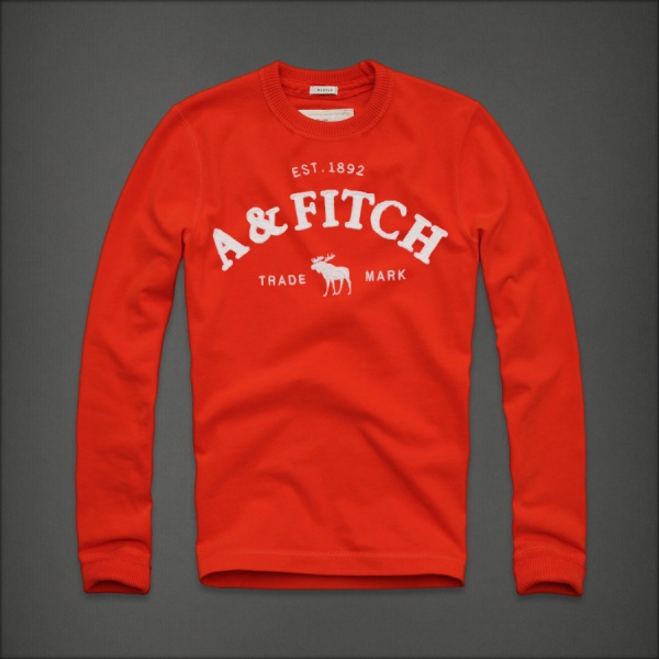 Abercrombie Fitch Hombres De Cuello Redondo Largo Remera AF5858